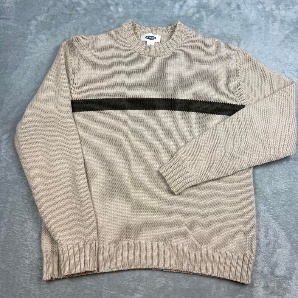 Old-navy Men's Cream and Tan Jumper